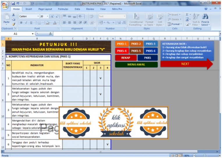 Download Aplikasi Instrumen PKKS (Penilaian Kinerja Kepala
