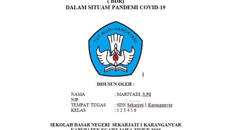 Laporan Wfh Work From Home Guru Sdn Sekarjati 1 Karanganyar Kelas 3 Mariyadi Com