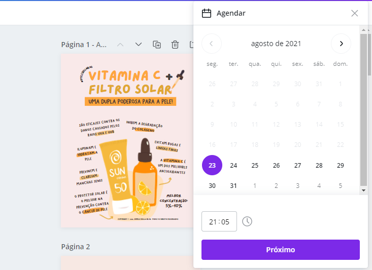 Agendar posts para o Instagram no Canva