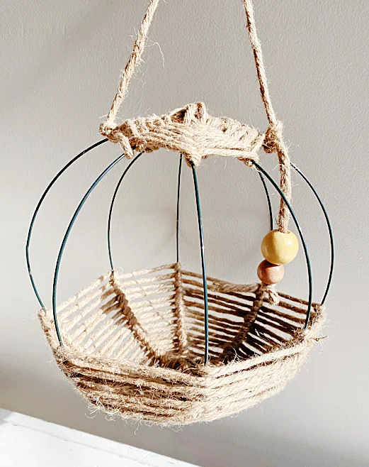 hanging basket with twine