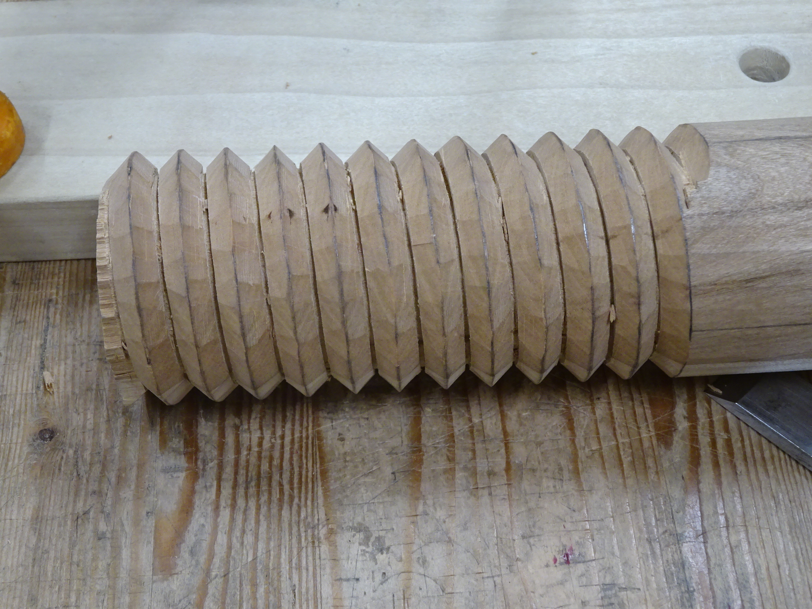 Woodworking in a Tiny Shop Making a Wooden Screw and Nut Part 1