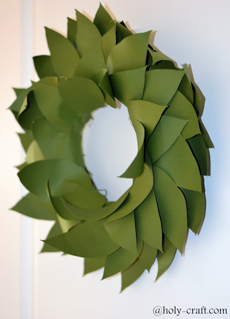 magnolia wreath made from card stock cut on the silhouette cameo