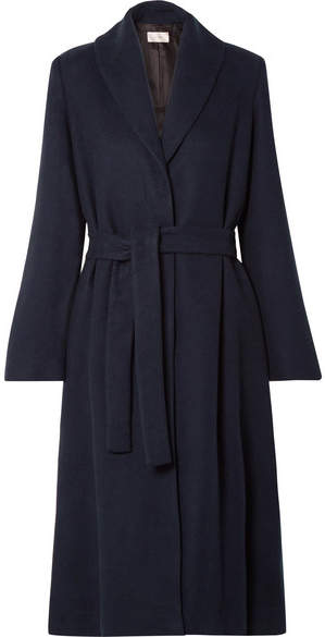 The Row - Dranner Belted Cotton And Wool-blend Coat – Navy