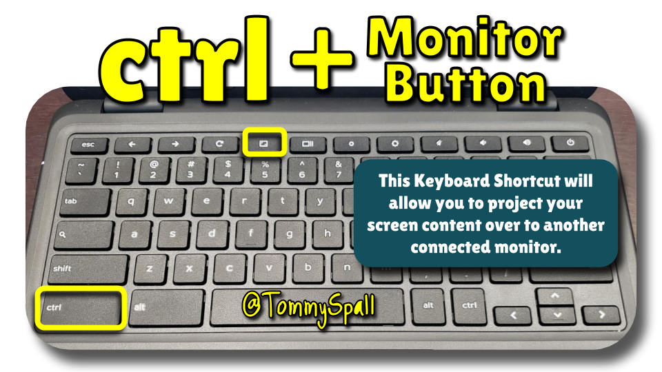 Chromebook keyboard shortcut mirror your monitor w tommyspall