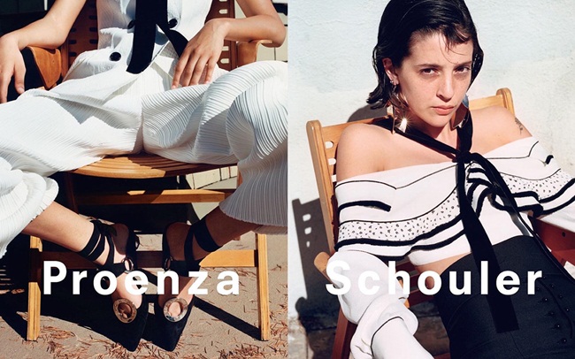 Proenza Schouler SS 2016 Campaign, Nicole-Antonia Spagnola by Zoe Ghertner -2 Proenza Schouler 2016 SS Cropped Halter Top In White Viscose Silk With Black Trim Editorials