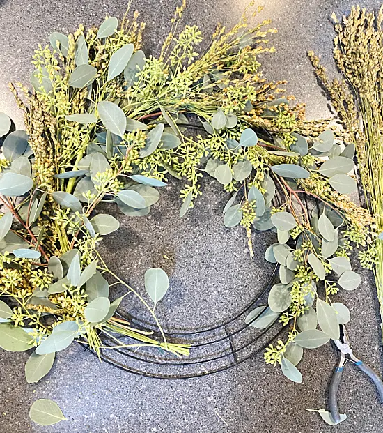 wreath with eucalyptus leaves