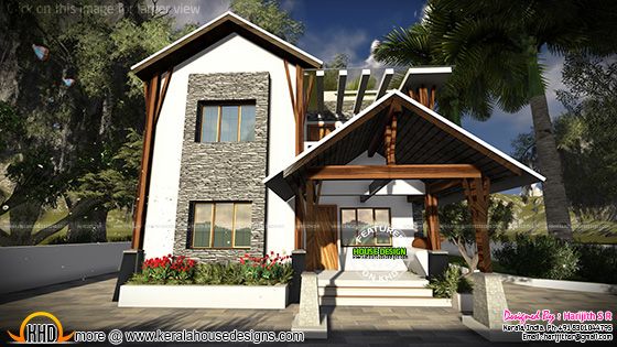 Sloping roof contemporary mix