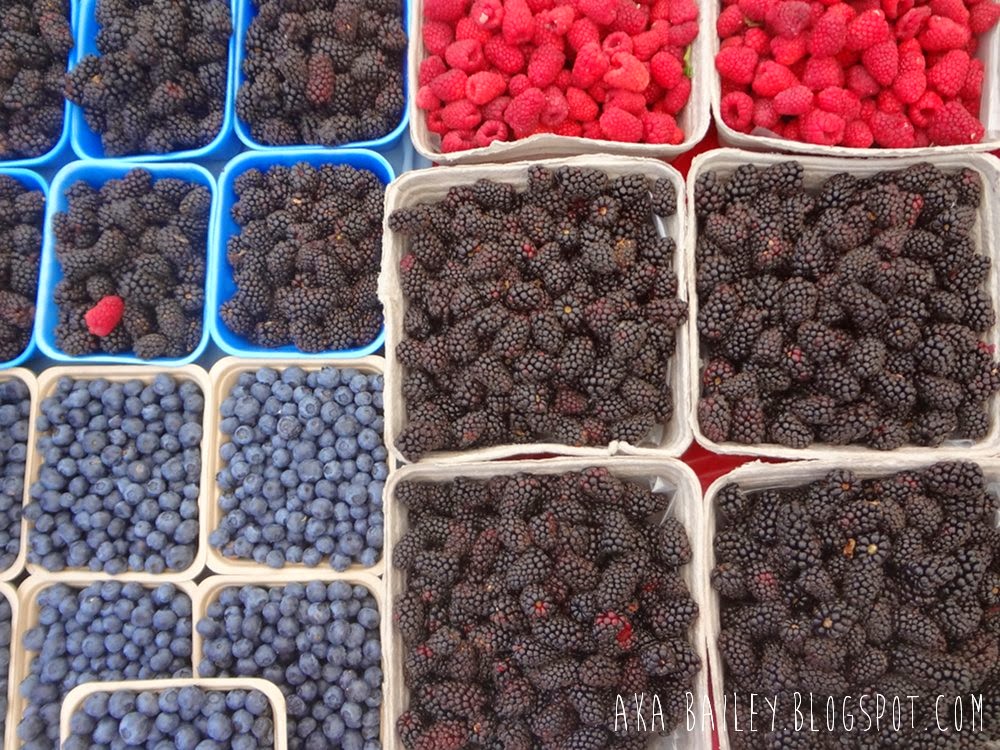 Mixed berries from the Kitsilano Farmers Market in Vancouver