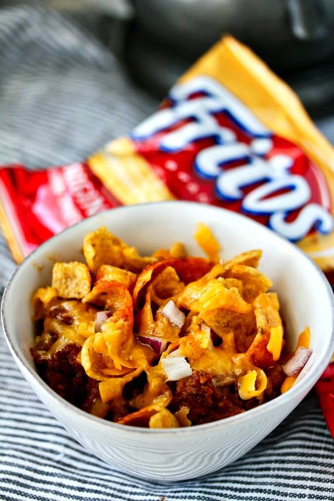 Instant Pot Chili Frito Pie - Eating in an Instant