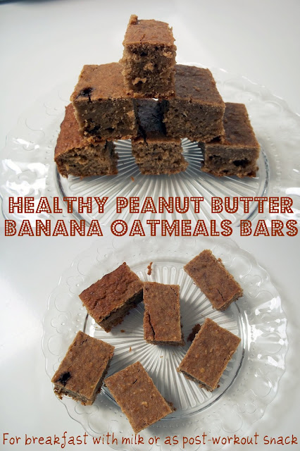 Healthy Peanut Butter Banana Oatmeals Bars