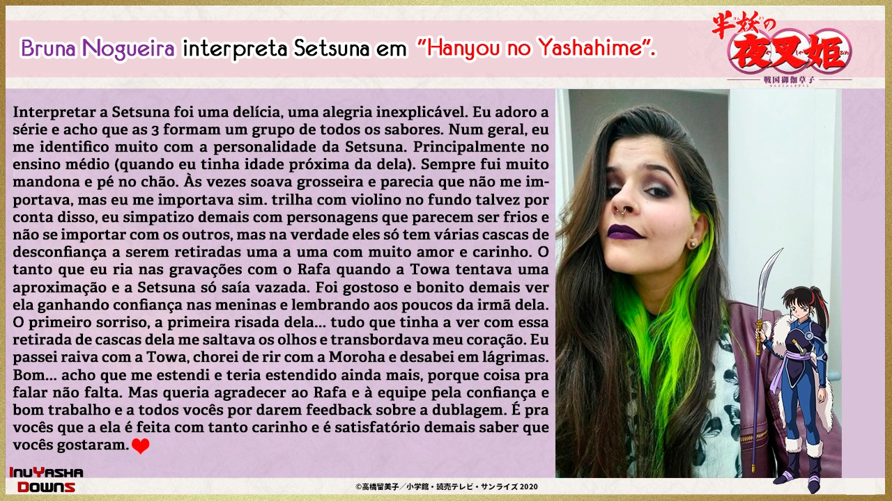 Depoimentos dos dubladores brasileiros de Yashahime
