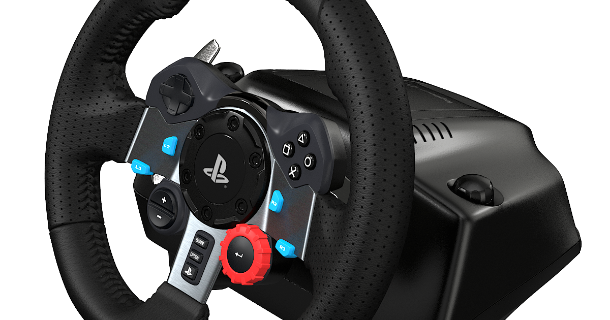 Logitech G29 game steering wheel 3d model