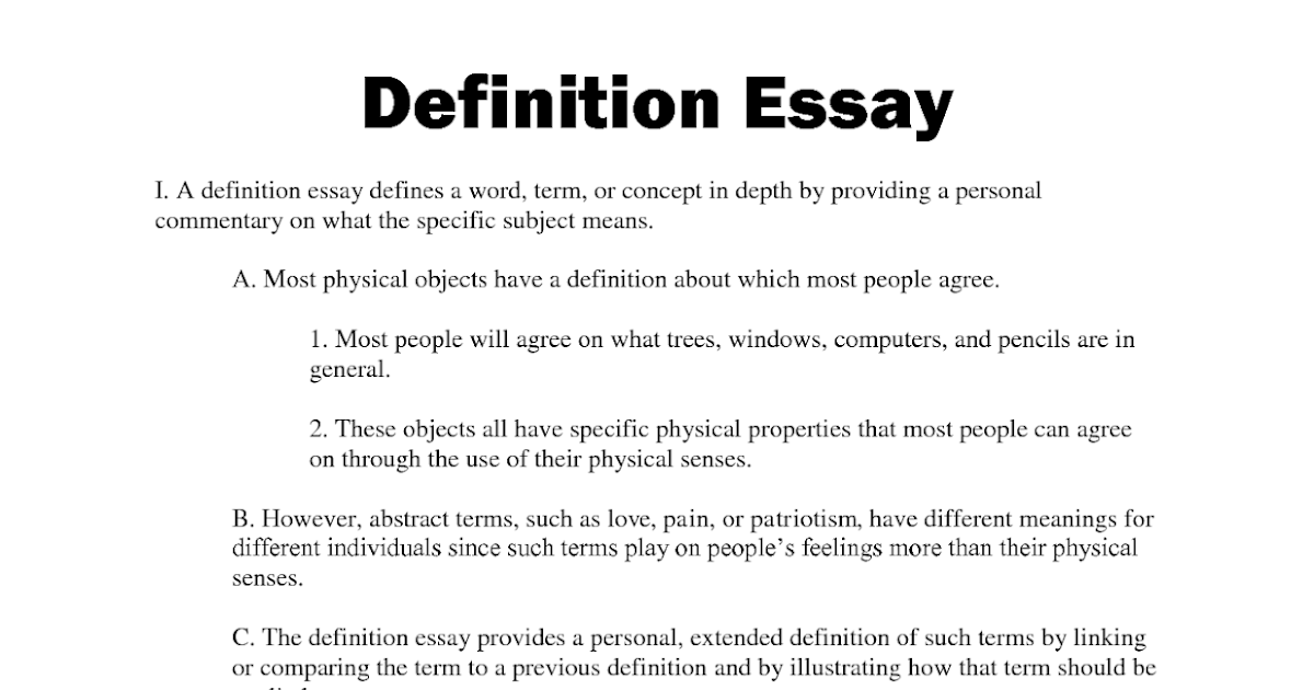 examples of a definition essay