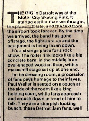 Review of The Jam gig at Detroit in 1980 that featured in the NME