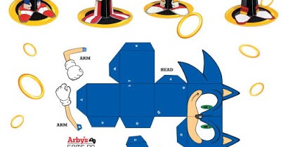 OSSORIO RECORTABLES DE PAPEL Ossorio Papercraft Recortable De Sonic Sonic Hedgehog Paper Toys 