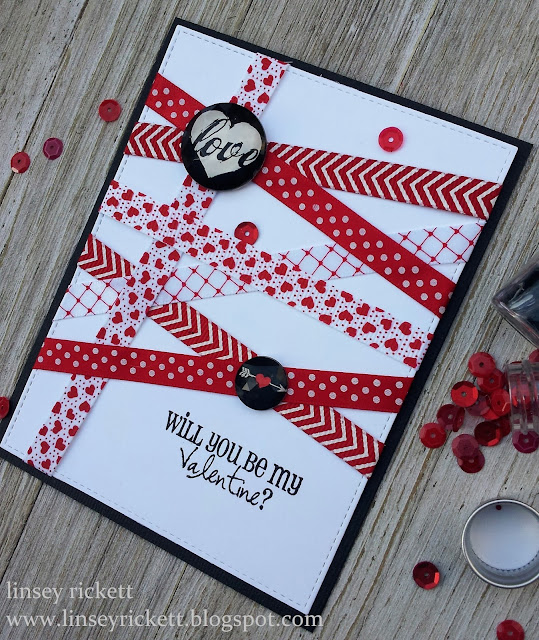 Ribbon Striped Valentine's Card