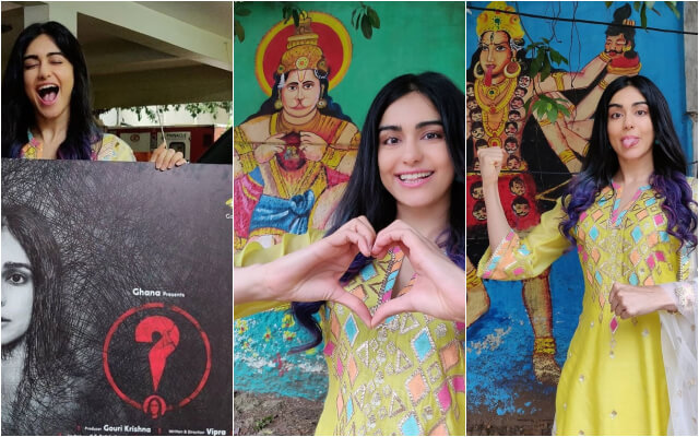 Adah Sharma Got Mesmerised By The Pictures Of God On Walls On Her Way To '?' Movie Poster Launch.