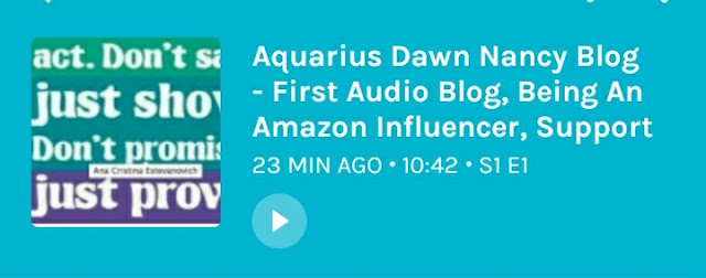 Aquarius Dawn Nancy Audio Blog 1