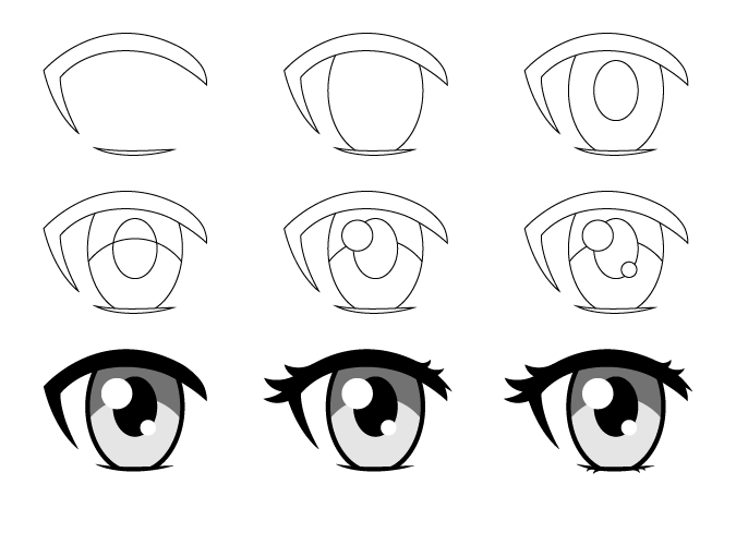 Como Desenhar Olhos Masculinos De Anime e Mangá Passo a Passo  Desenho de  olho de anime, Tutoriais de desenho de rostos, Tutoriais de desenho de olhos