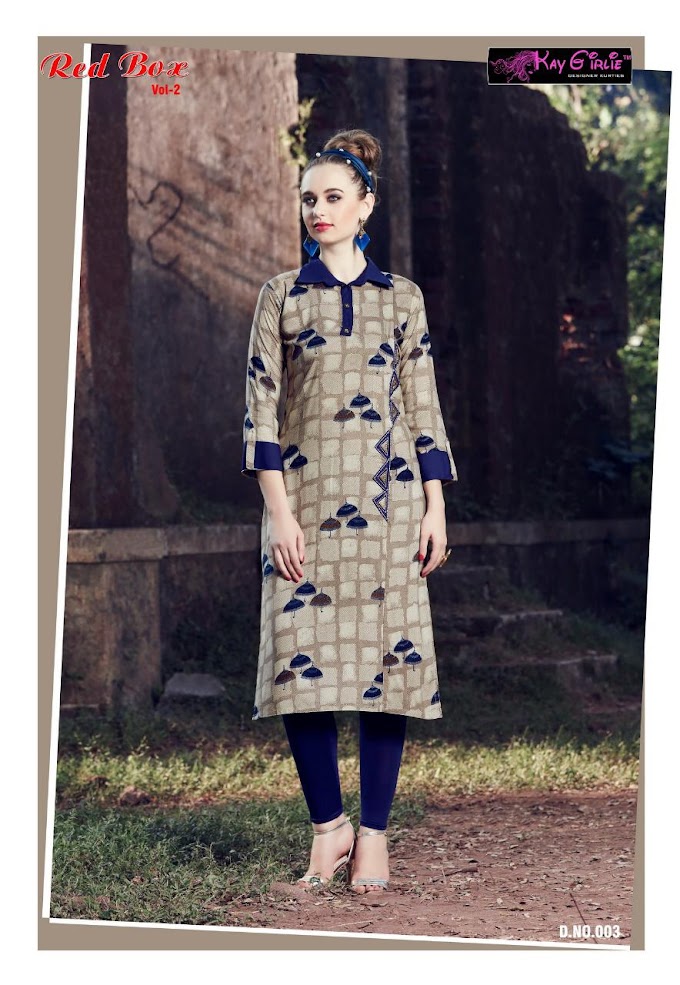 Red box vol 2 Kay girlie kurtis - Ethnic Boutique Collection