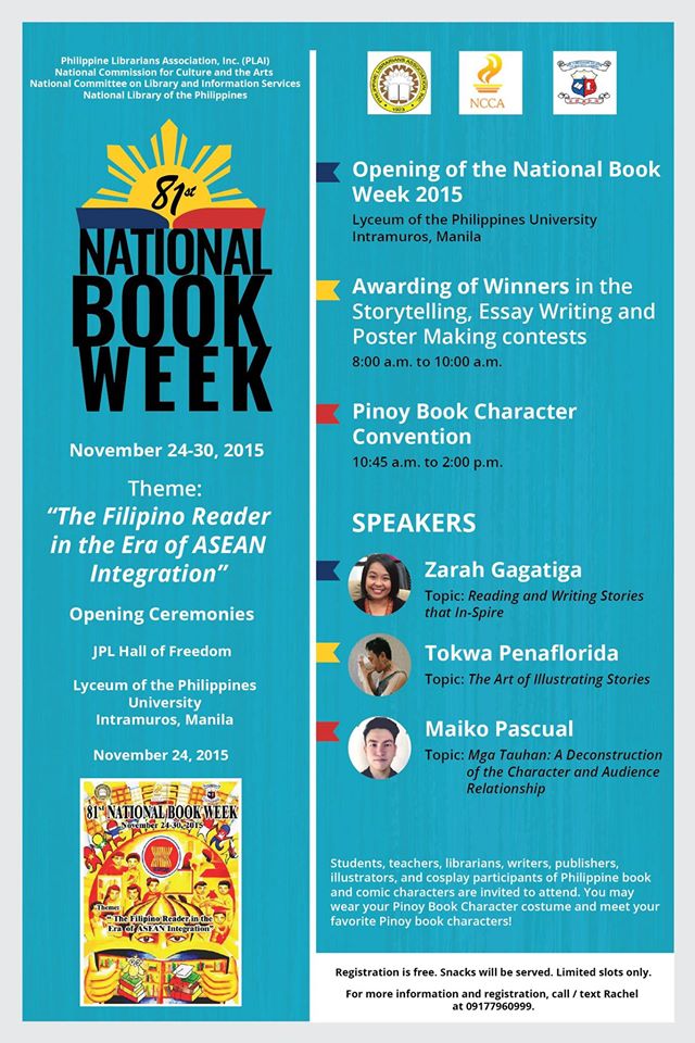 Plai Southern Tagalog Region Librarians Council Nbw2015 Opening Program Pinoy Book Character Convention