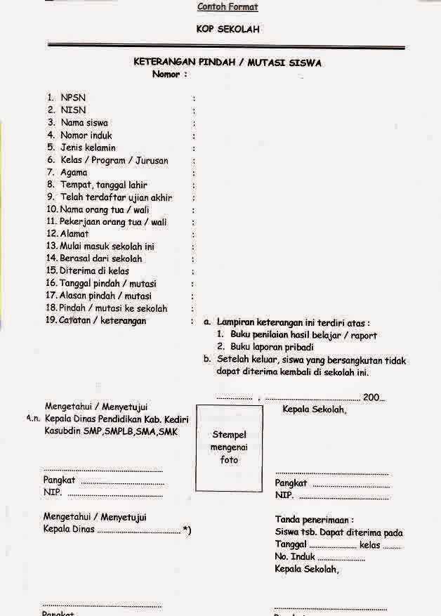 Contoh Formulir Sekolah Lowongan Kerja