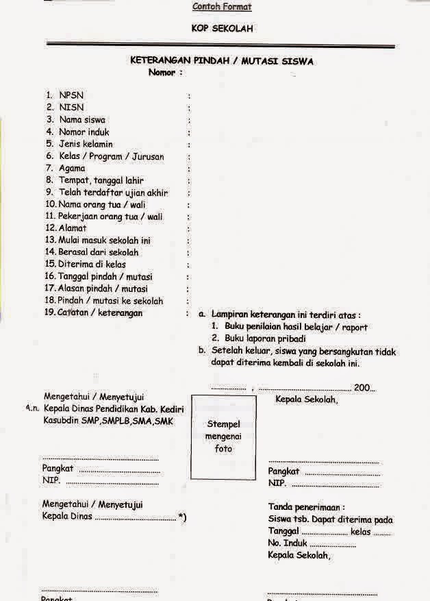 Contoh Format Formulir Pendaftaran Sekolah Mei 2015 
