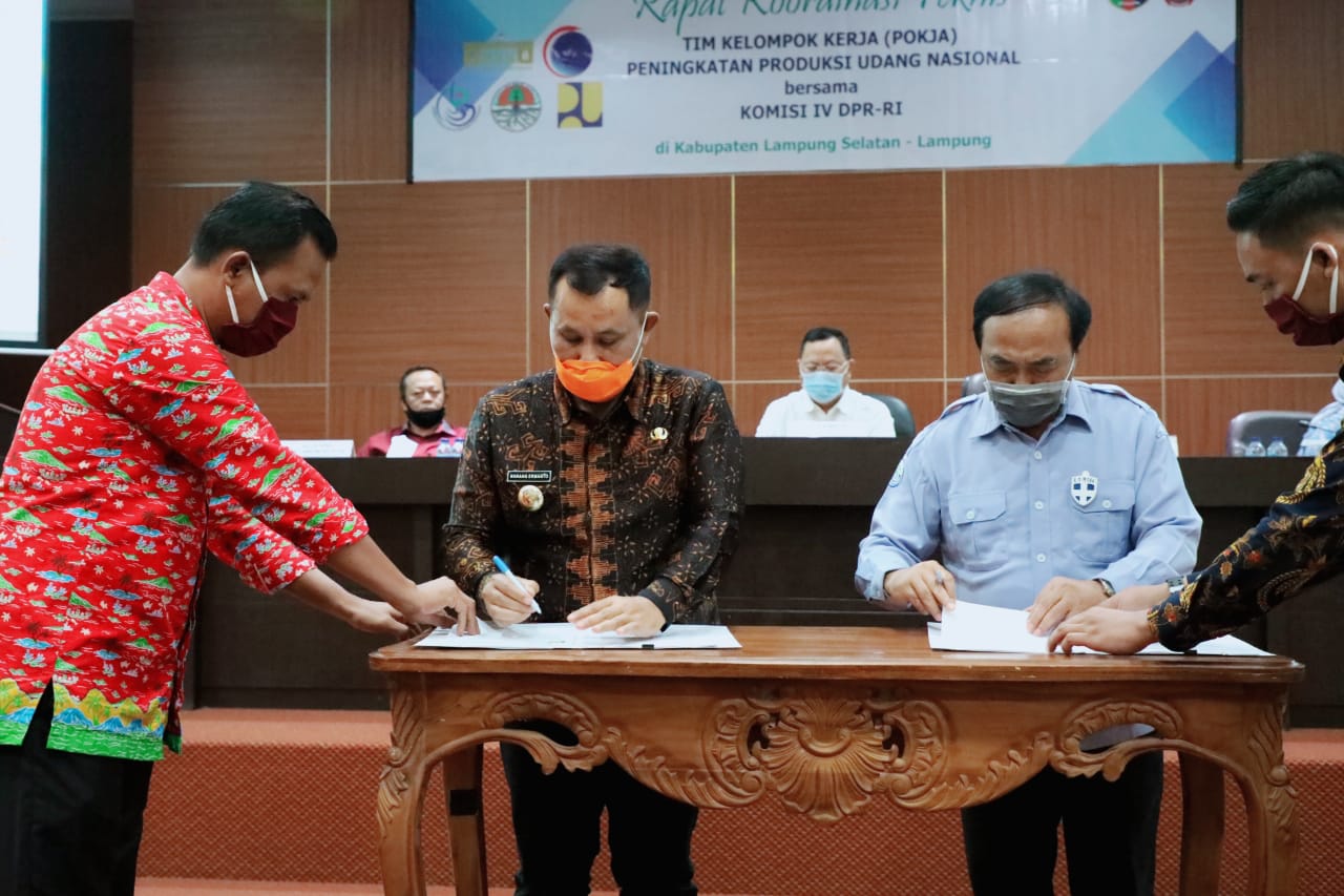 DJPB KKP menyepakati komitmen kerja sama dengan Pemkab Lampung Selatan untuk bersinergi mengembangkan kawasan perikanan budidaya