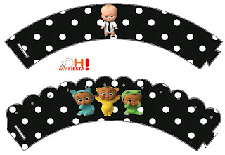 The Boss Baby Party Free Printable Cupcake Wrappers and Toppers. 