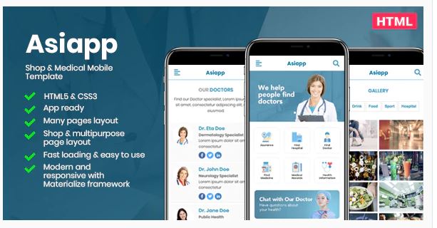 Asiapp - Shop & Medical Mobile Template
