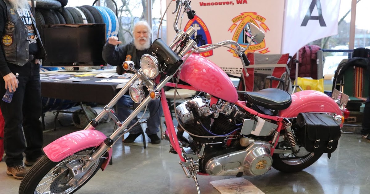 pink chopper motorcycle