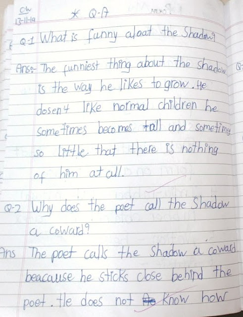 class 4 ENGLISH POEM MY SHADOW