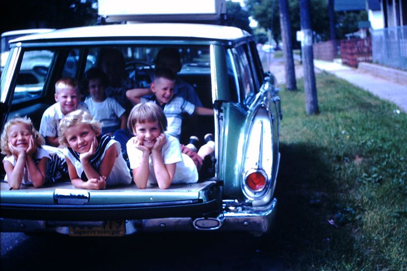 Cool Pics of Children on the Rear of Station Wagons in the Past