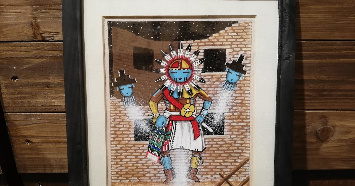 アリゾナ州砂絵サンドペイント精霊の壁掛けネイティブアメリカン雑貨