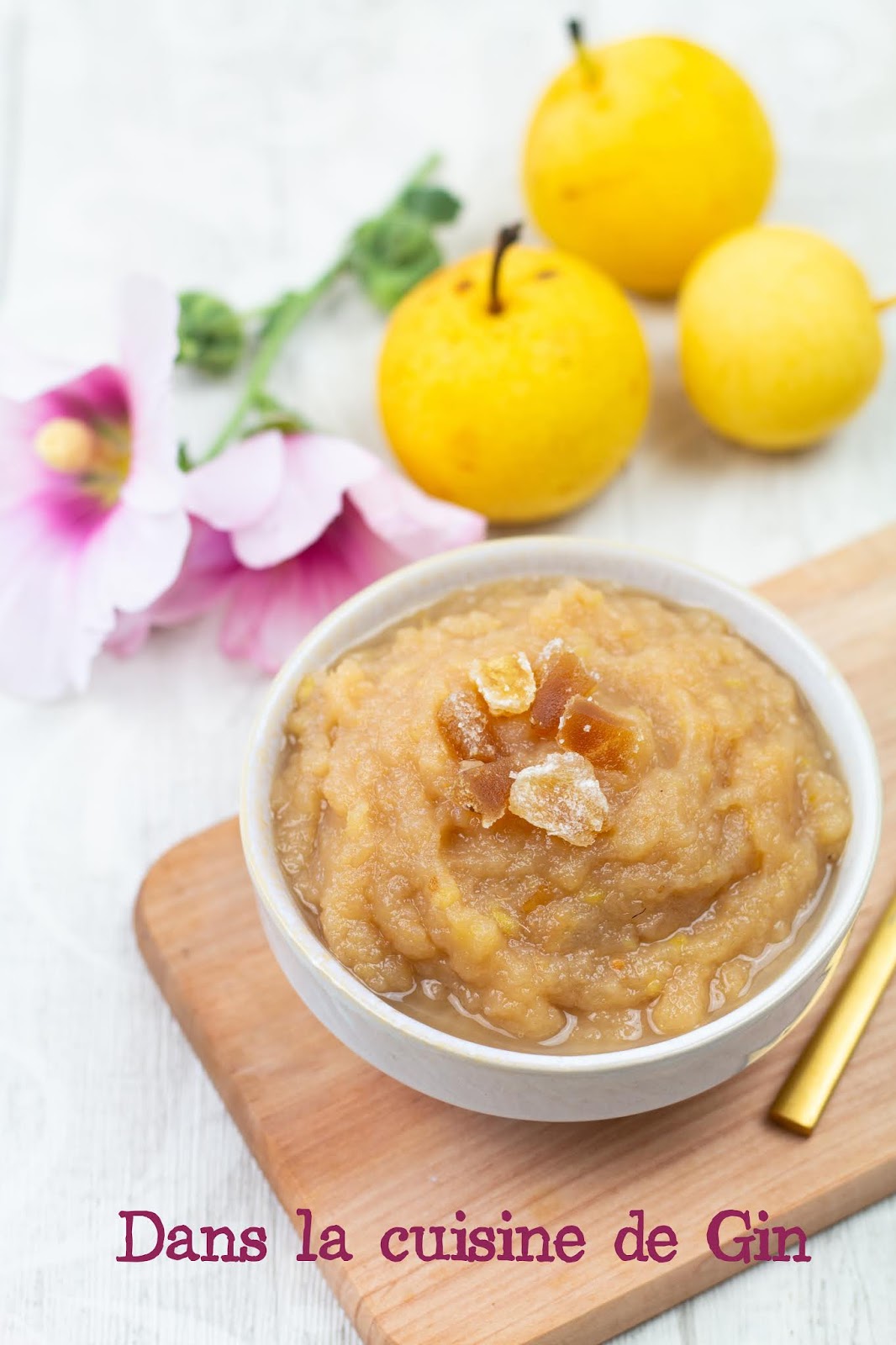Compote de poire nashi au gingembre frais