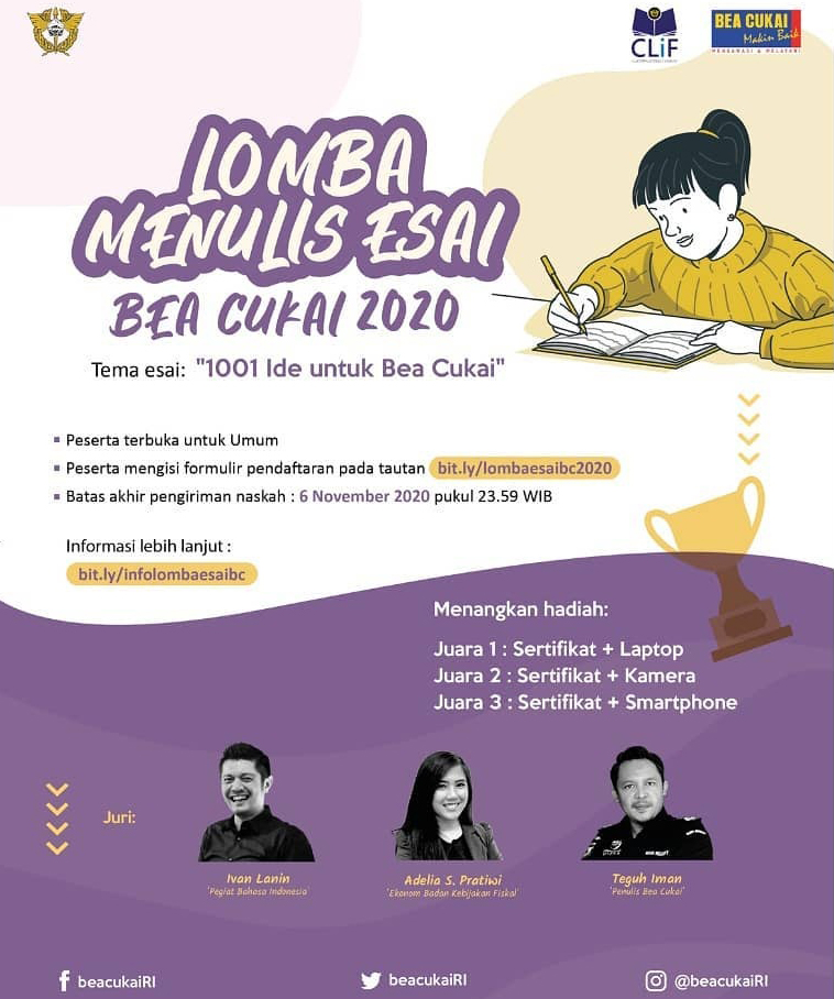 Lomba Menulis Esai Berhadiah Laptop Kamera Dan Smartphone Direktorat Jenderal Bea Dan Cukai Info Lomba Menulis
