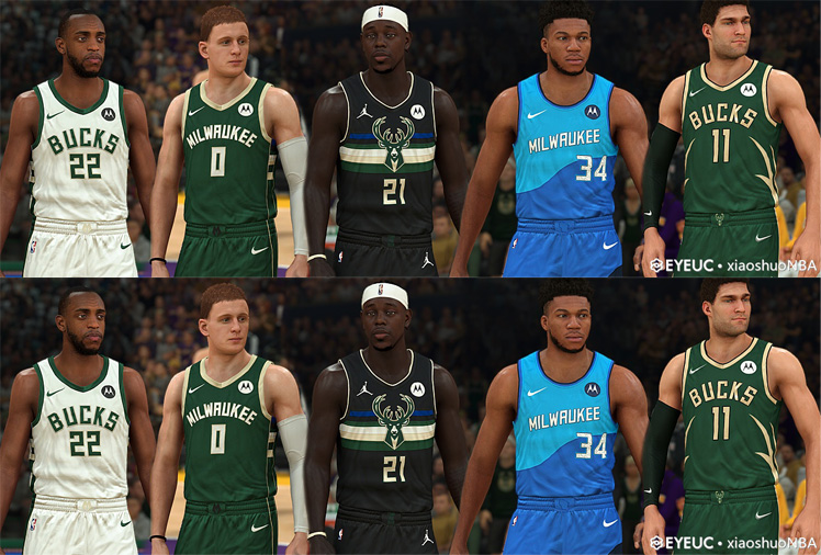 NBA 2K21 Milwaukee Bucks Update Jersey Pack by Pinoy21