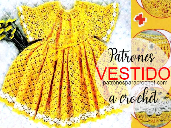 Vestido Bebe Nacida para a Crochet | Patrones | Video