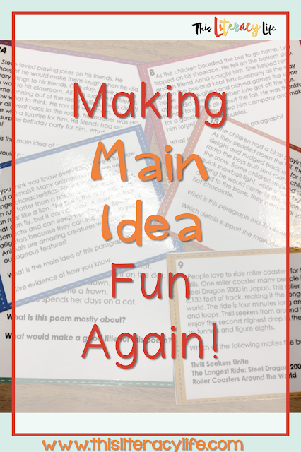 Working with main idea can get boring, but we can all make it fun for our students no matter what!