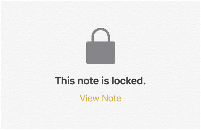 شاشة "هذه الملاحظة مغلقة" في تطبيق Notes.