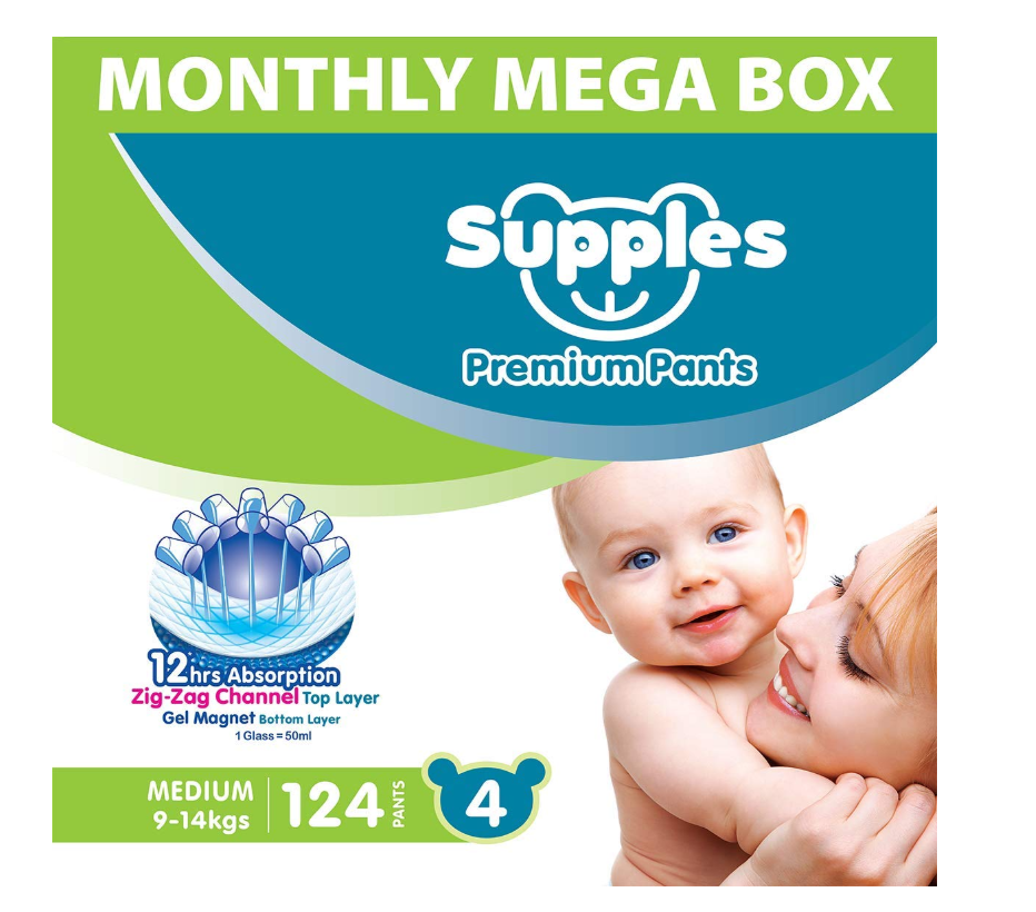 Lootwithoffer Supples Baby Diaper Pants, Monthly MegaBox, Large, 124