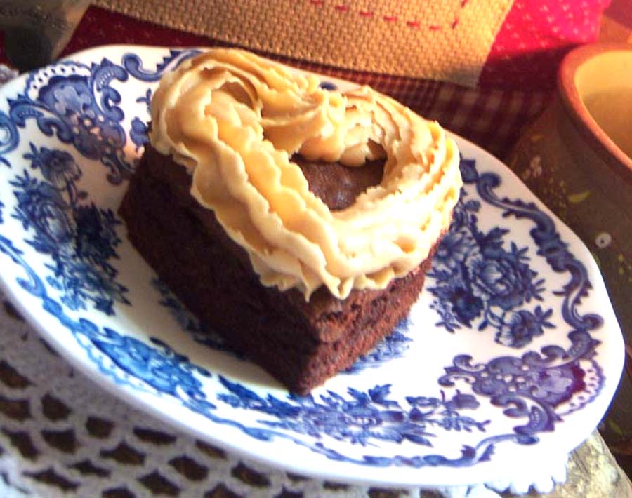 Shoregirl's Creations Peanut Butter Iced Brownies