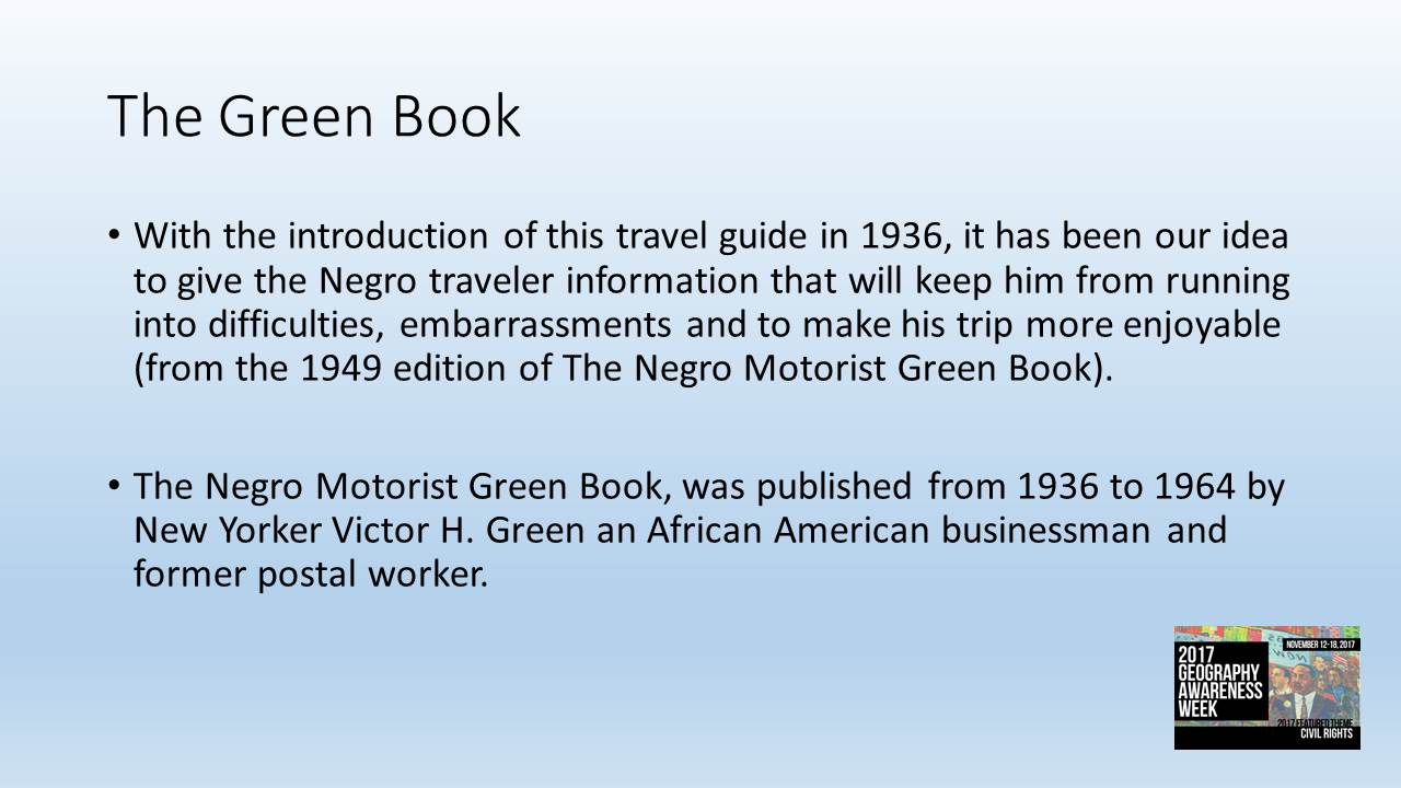 Recreation Geography Green Book