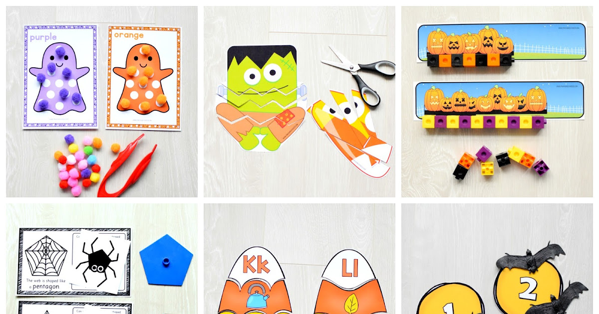Halloween Preschool and Kindergarten Math and Literacy Centers | The