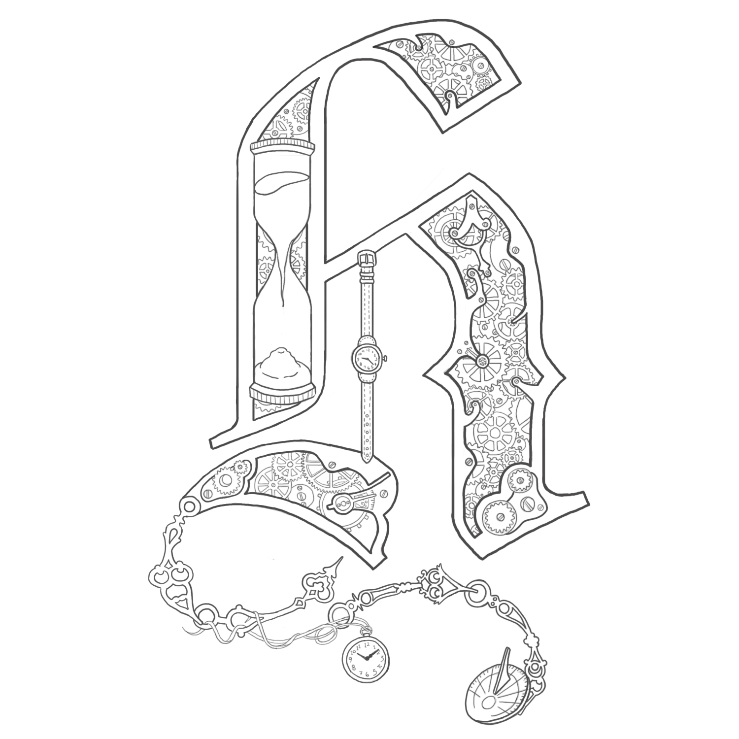 illuminated letters coloring pages - photo #3