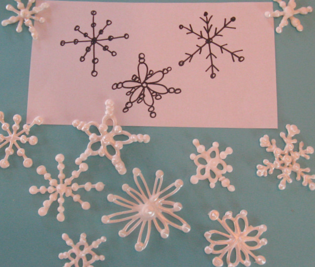Edible Piped Icing Snowflake Ornament Craft.
