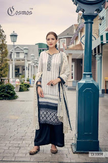 Cosmos Meher Lawn print With Embroidered Dress material