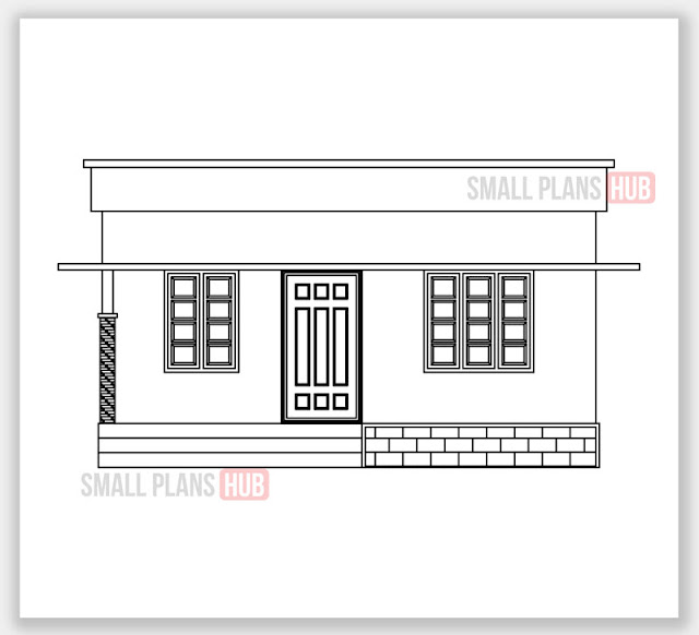 947 Sq.ft. 3 Bedroom Single Floor Plan and Elevation