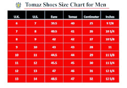Size Chart by Tomaz Shoes !