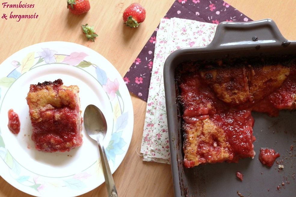 Framboises & bergamote Pouding chômeur aux fraises